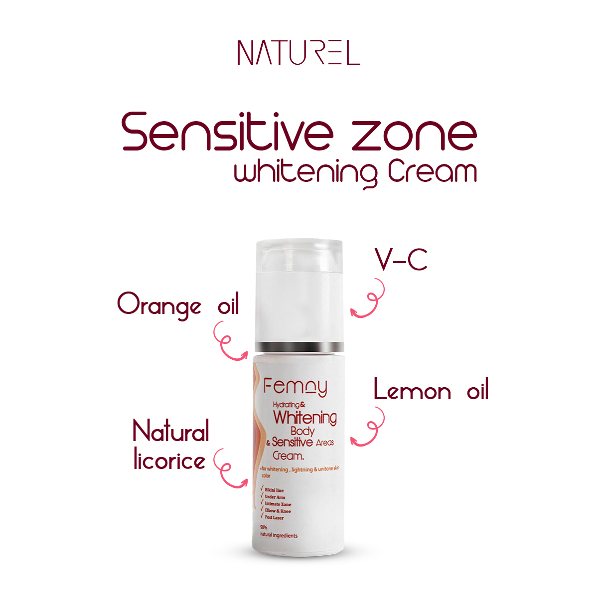 Sensitive zone Whitening cream